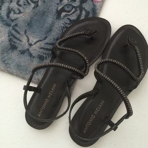 Antonio Melani snake sandals black Size 6.5